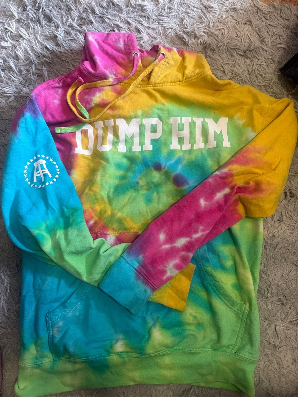 Barstool Sports 'Dump Him' Tie-Dye Pullover Hoodie - Multi